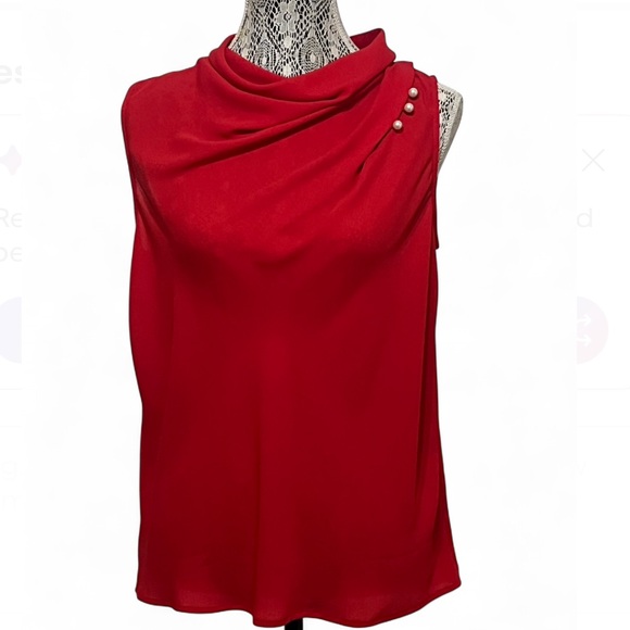 Ann Taylor Scarlet Sleeveless Blouse - Picture 1 of 3
